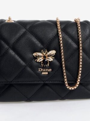Dune quilted flap butterfly detail bag in black