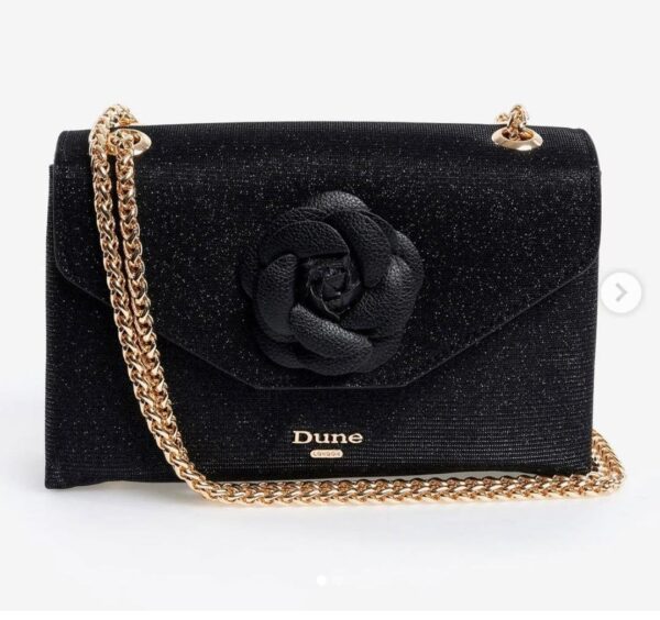 Dune black rose flap design shoulder bag