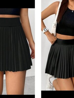 Shein pleated mini skirt in black