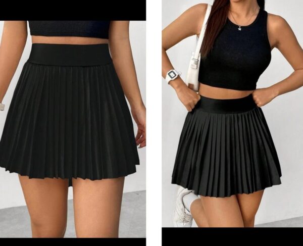 Shein pleated mini skirt in black