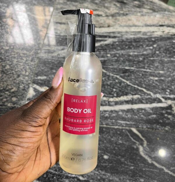 Face facts Rhubarb rose body oil