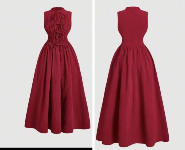 Shein tank tie front bow fall dress in red 12/14