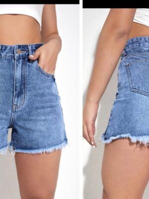 Shein denim jeans short with slit  12/14