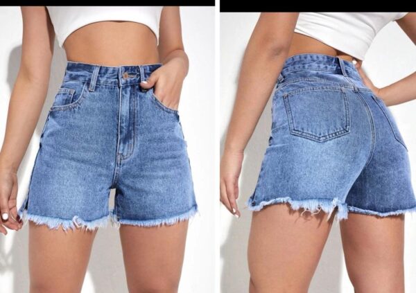 Shein denim jeans short with slit  12/14