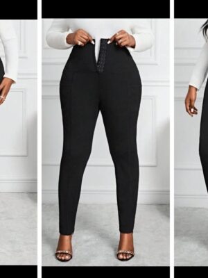 Shein front button leggings in black 16