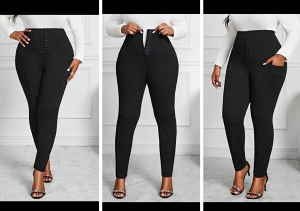 Shein front button leggings in black 16