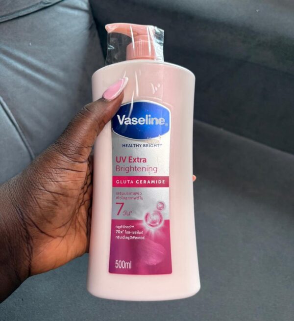 Vaseline uv extra brightening gluta glow lotion 500ml - Image 2