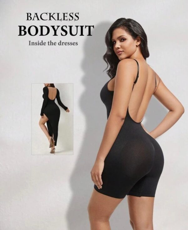 Shein seamless backless body shaper in playsuit black - Image 2