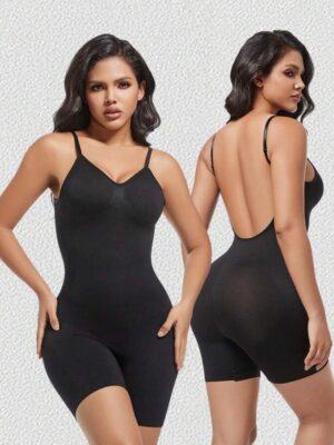 Shein seamless backless body shaper in playsuit black