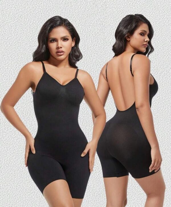 Shein seamless backless body shaper in playsuit black