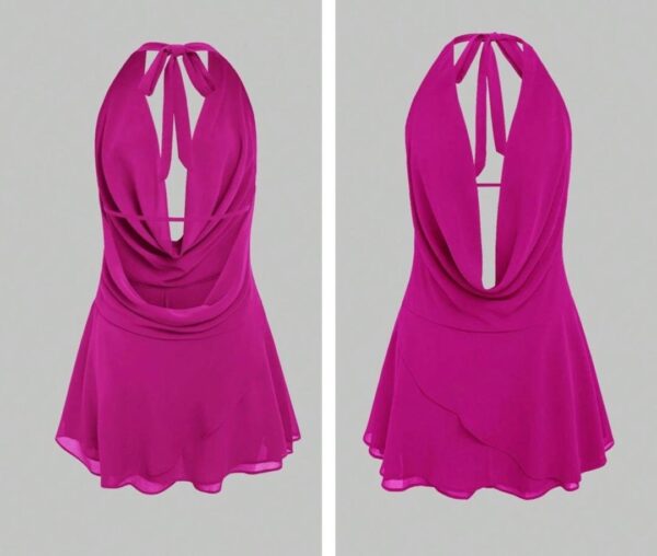 Shein halter girlie backless casual dress in hot pink 12/14