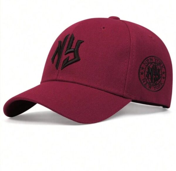 Shein New York Ny base ball cap with circle details in burgundy