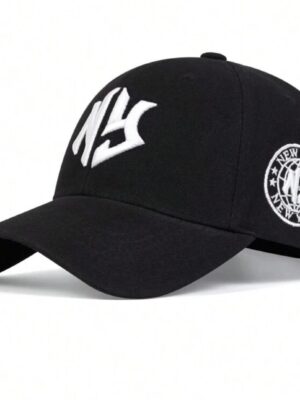 Shein New York Ny base ball cap with circle details in black ( all white)