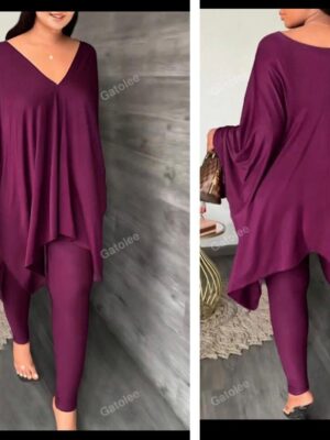 Shein two piece plus leggings set in purple 18