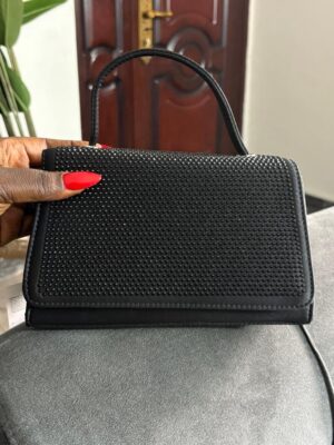 Primark glitter flap top handle bag in black