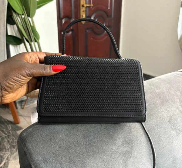 Primark glitter flap top handle bag in black