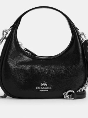 Coach mini Carmen cross body mini bag in black & silver detail