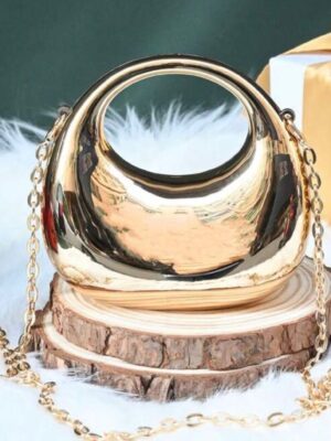 Shein luxury xtra mini cute top handle gold metallic  purse