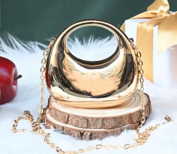 Shein luxury xtra mini cute top handle gold metallic  purse