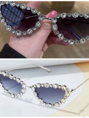 Shein rhinestone cat eye sunglasses in silver