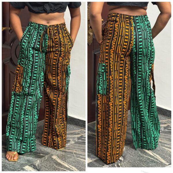 Ankara cargo pant in orange & green 12