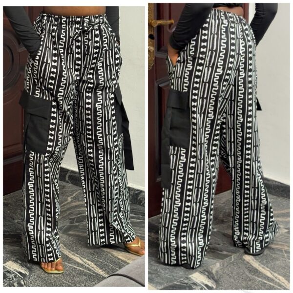 Ankara cargo pant in black & white 12