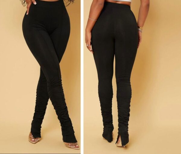 Shein solid high waist leggings in black with side slit 16