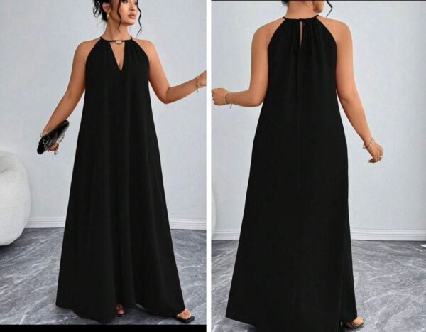 Shein halter neck maxi dress in black 16