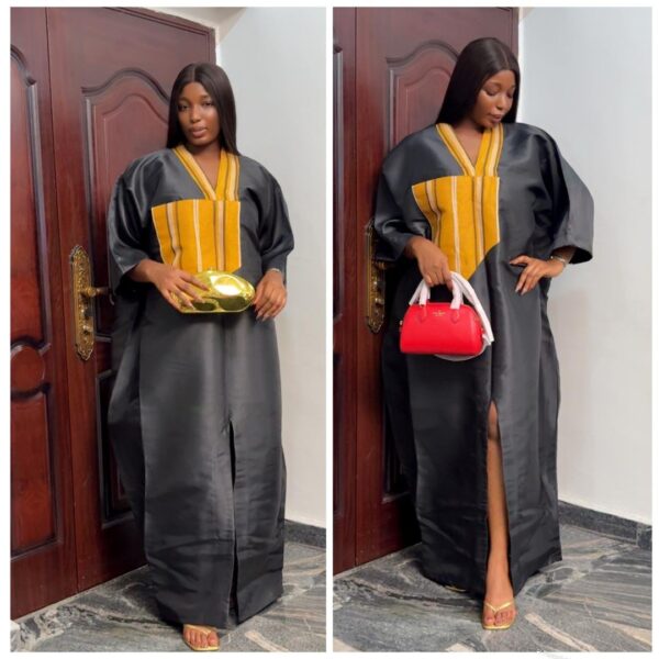 Barbz and co mikado bubu with yellow Asoke  design mix in black M L (rtw) - Image 2