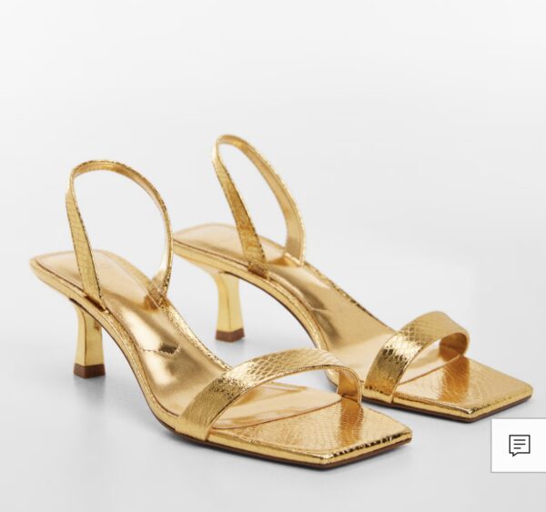 Mango metallic snake sandals in gold