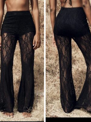 Shein flare lacey pants in black 12/14