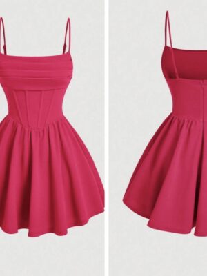 Shein cami corset structure girlie dress in pink 12/14