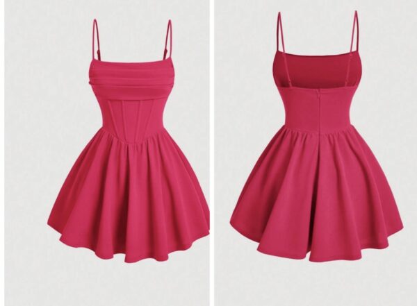 Shein cami corset structure girlie dress in pink 12/14