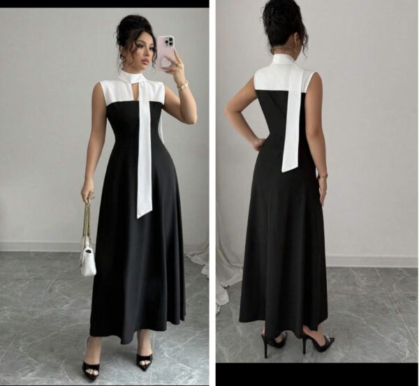 Shein tank office girl white/black elegant midi dress 12/14