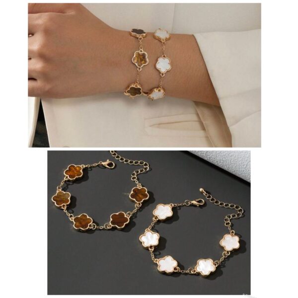 Shein 2pcs bracelet in white & brown