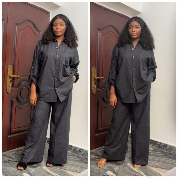 Barbz and co Rtw two piece linen set in black 12/14/16 - Image 2