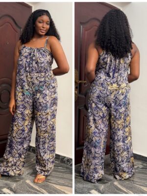 Barbz and co rtw Adire cami romper jumpsuit in purple print 8/10/12/