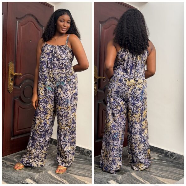 Barbz and co rtw Adire cami romper jumpsuit in purple print 8/10/12/