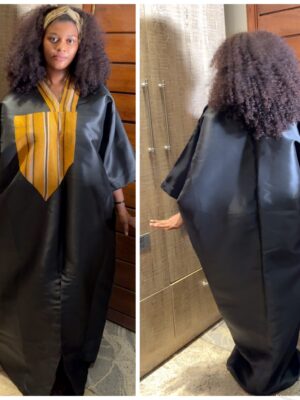 Barbz and co mikado bubu with yellow Asoke  design mix in black M L (rtw)