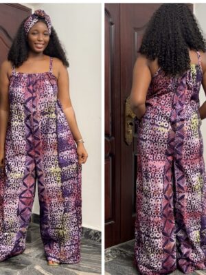 Barbz and co rtw Adire cami purple mix romper jumpsuit 10/12/14/16
