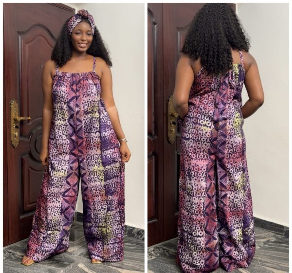 Barbz and co rtw Adire cami purple mix romper jumpsuit 10/12/14/16
