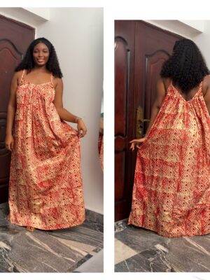 Barbz and co rtw red/orange Adire cami dress 10/12/14