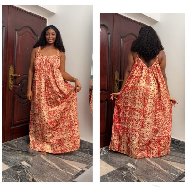 Barbz and co rtw red/orange Adire cami dress 10/12/14