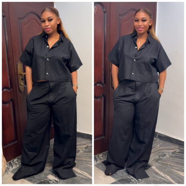 Barbz and co Rtw two piece linen set in black 12/14/16