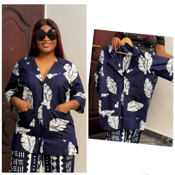 Barbz and co seperate piece Ankara leaf shirt & pant trouser - Image 2