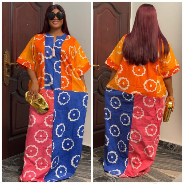 Barbz and co rtw  Adire multi color flower pattern bubu 10/12/14/16 - Image 2