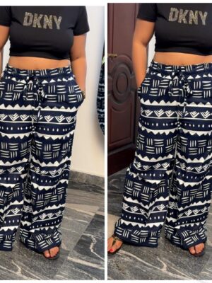 Barbz and co rtw  Ankara  abstract pants in navy blue slant style in black 8/10/12/14/16