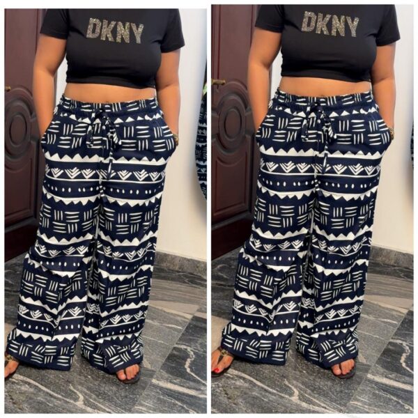 Barbz and co rtw  Ankara  abstract pants in navy blue slant style in black 8/10/12/14/16
