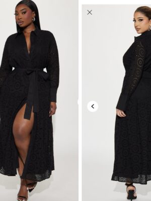 Fashionnova Pilar maxi Lacey dress in black