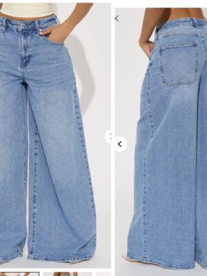 Fashionnova Kai ultra wide leg denim jeans in medium wash 13